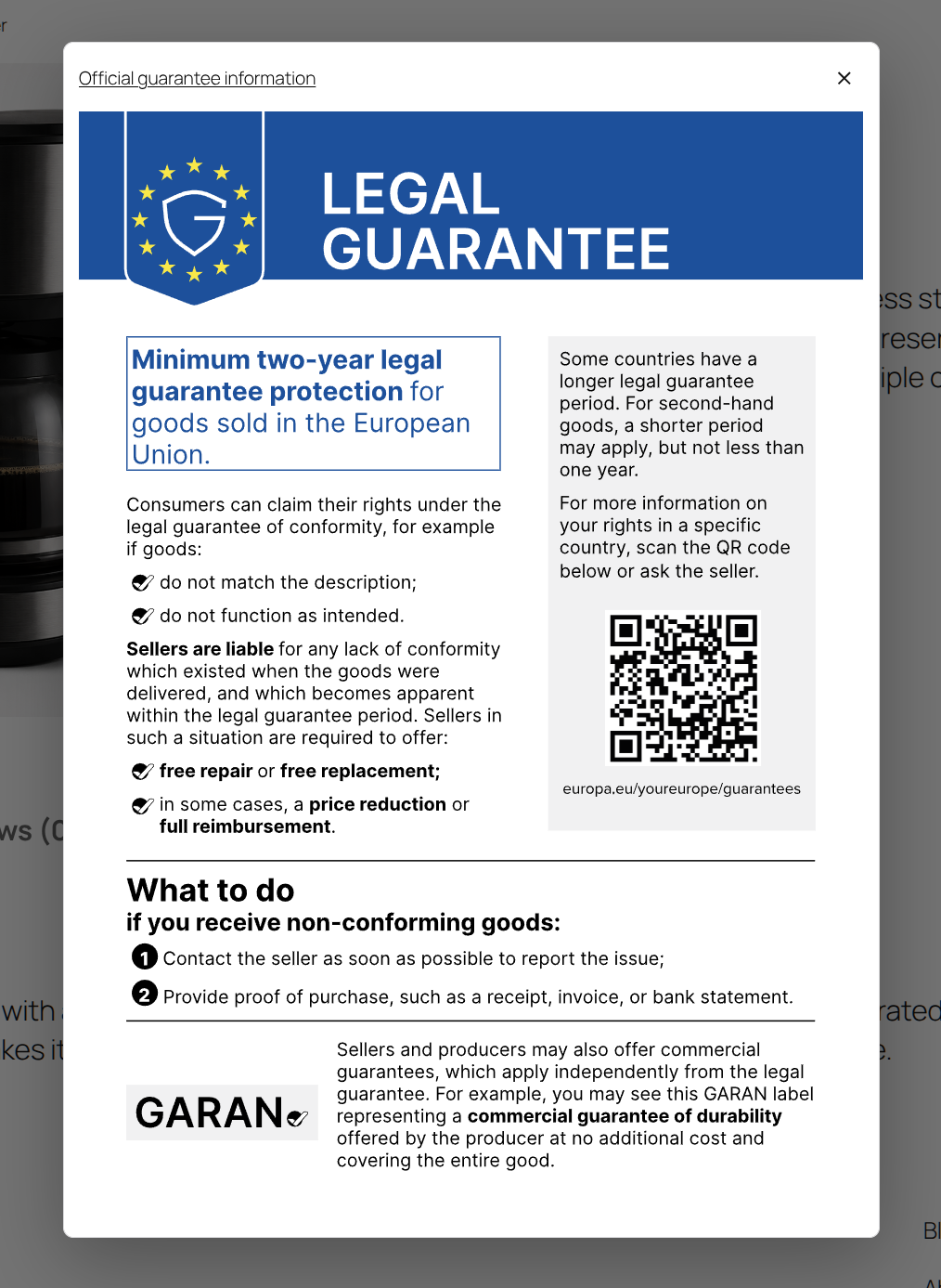 EU Warranty Ready für WooCommerce